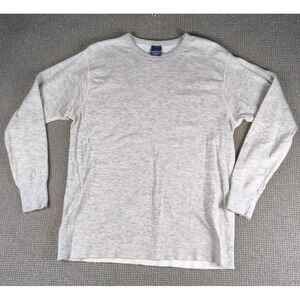 Vintage Duofold Thermal Base Layer Shirt Heather Gray USA Mens Large Wool Blend